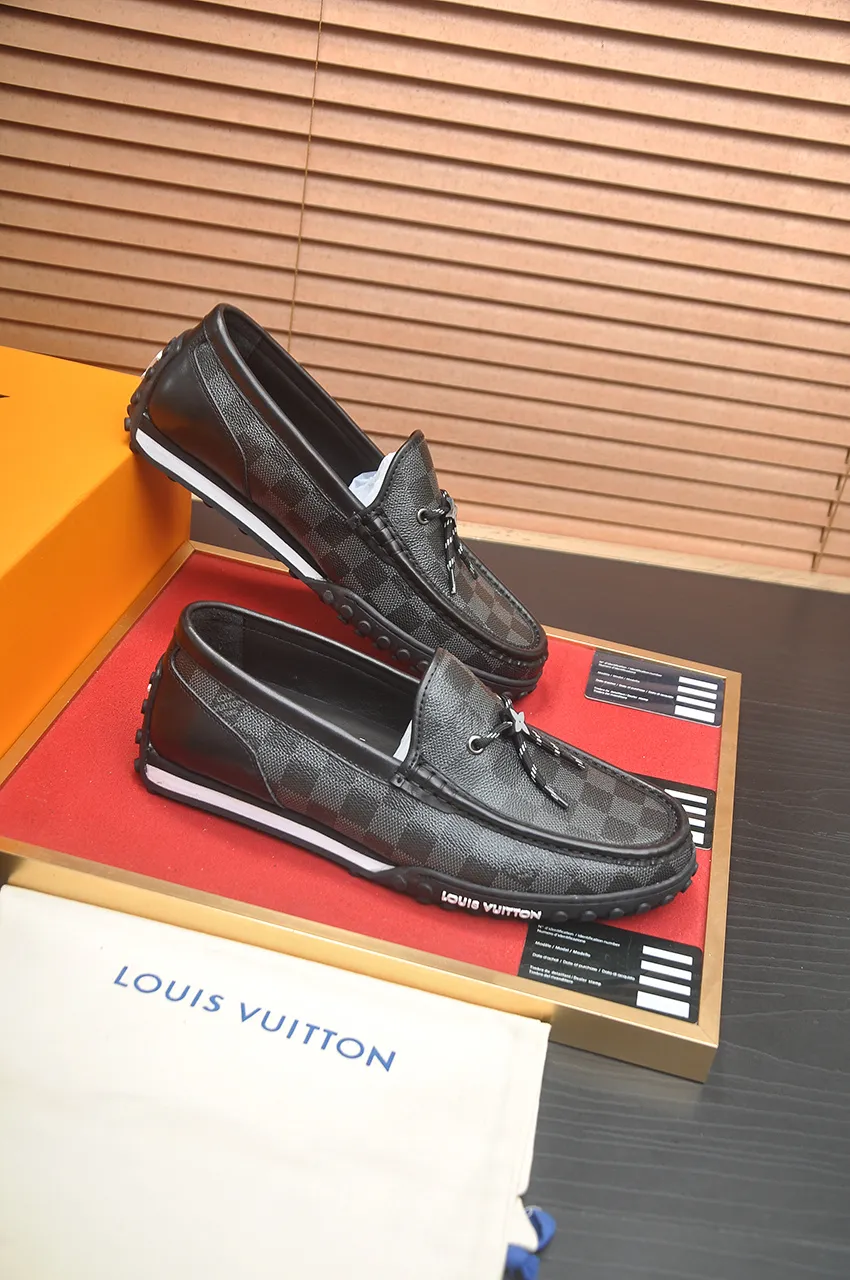 Men's men's shoes💰660💶[LOUIS VUITTON] (original order) new style🍀LV Louis Vuitton* - top version of LV classic beanie shoes! Made of imported original single cowhide, original leather side strips and wear-resistant rubber outsole! High quality products! Code number 39-45 (45 customized)